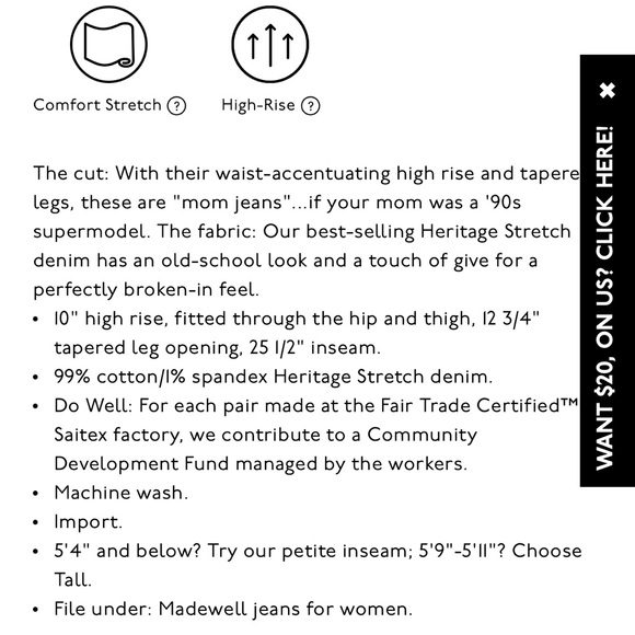 The Petite Perfect Vintage Jean in Banner Wash size 28 P SOLD OUT online - Picture 10 of 10